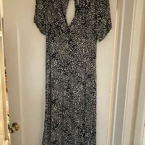 Free People Black and White Midi Dress